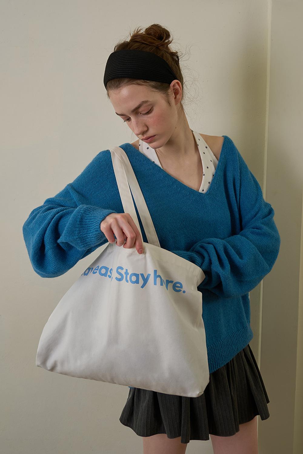 Moa v-neck knit_blue