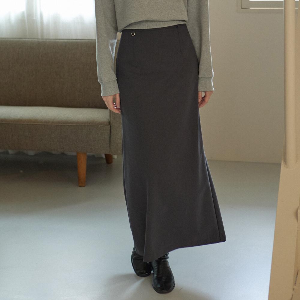 WOOL LINE SKIRT_CHARCOAL