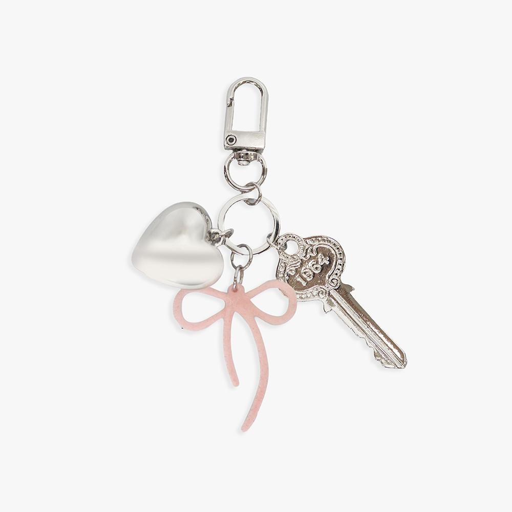 RIBBON UNLOCKED KEYRING_PINK