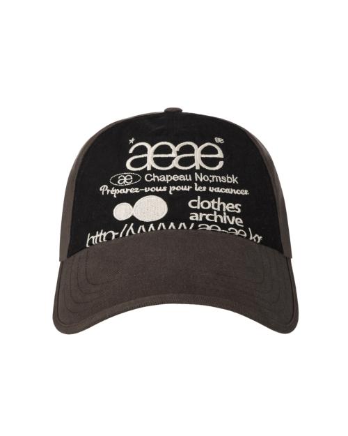 WEB LOGO 5 PANNEL BALL CAP [DARK BROWN/BLACK]