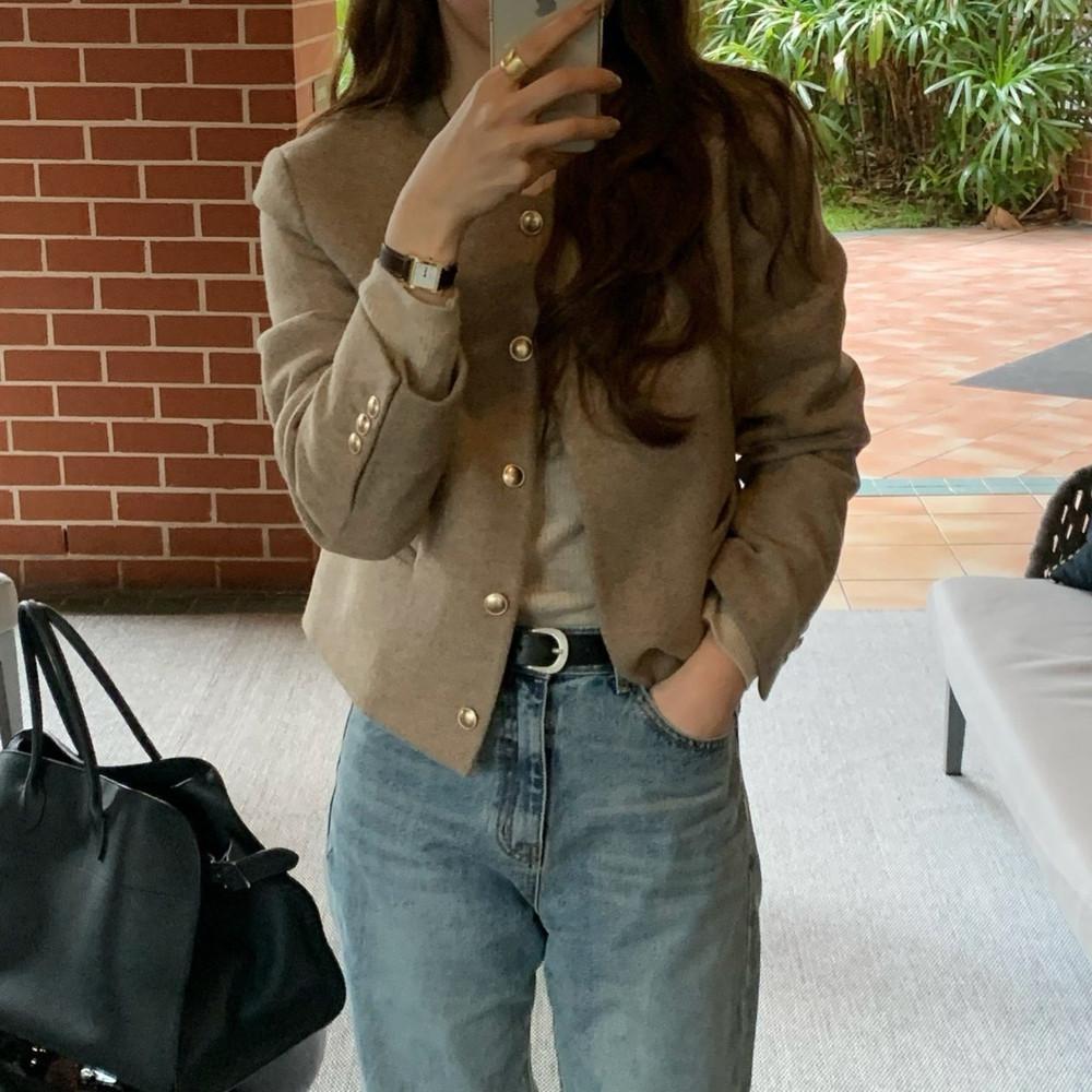 버베인 verveine 베넷보카시자켓 노카라울자켓 (3color)