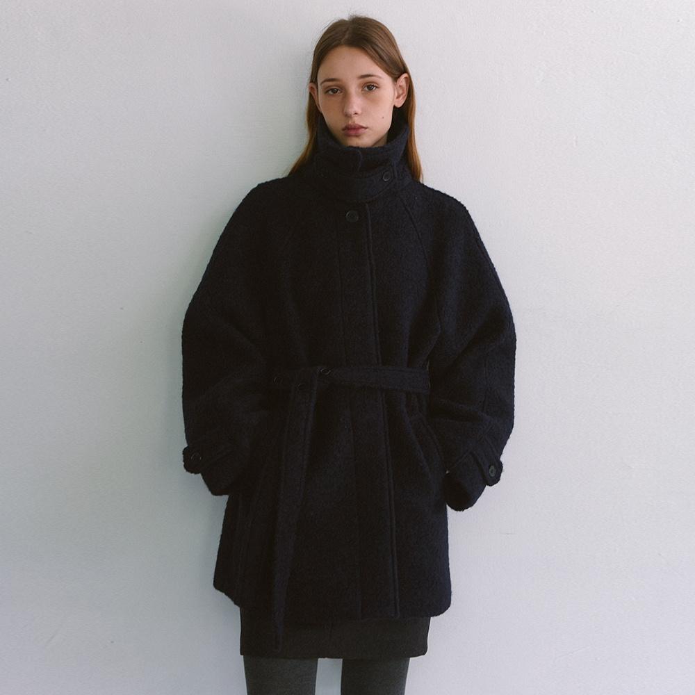 [29CM 단독] Boucle belted coat - Navy