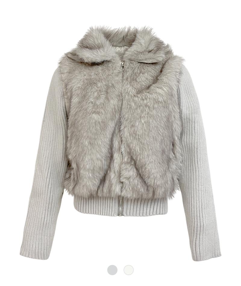 코지앤키치 루브르 윈터 퍼 니트 집업