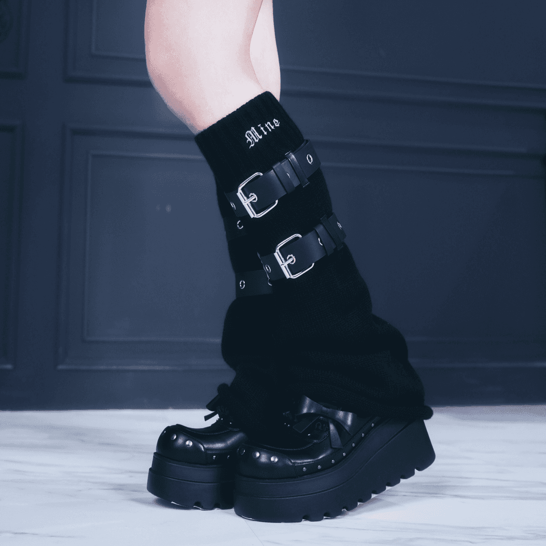 《mine》レザーベルトレッグカバー