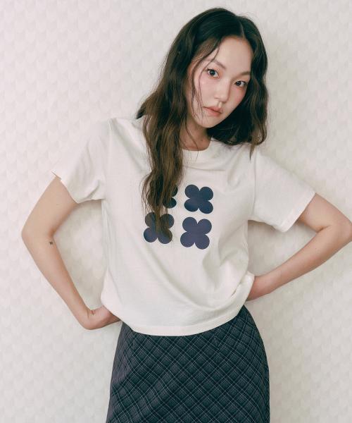 [로엠x드롭드롭드롭] 드롭 크롭 티셔츠_RMHWF37RT4