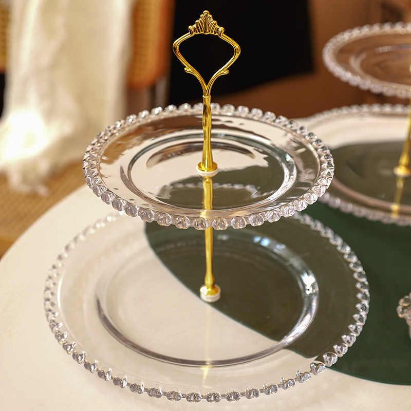 비즈볼 글라스 2단 3단 애프터눈티 호텔 레스토랑 케이크 디저트 접시 트레이