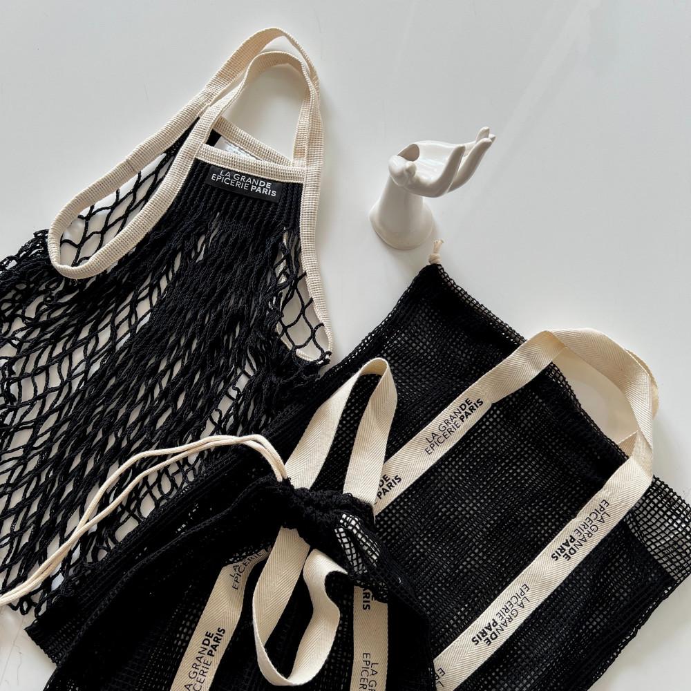 [네트백] 프랑스바잉 조임끈 있는 블랙 네트백