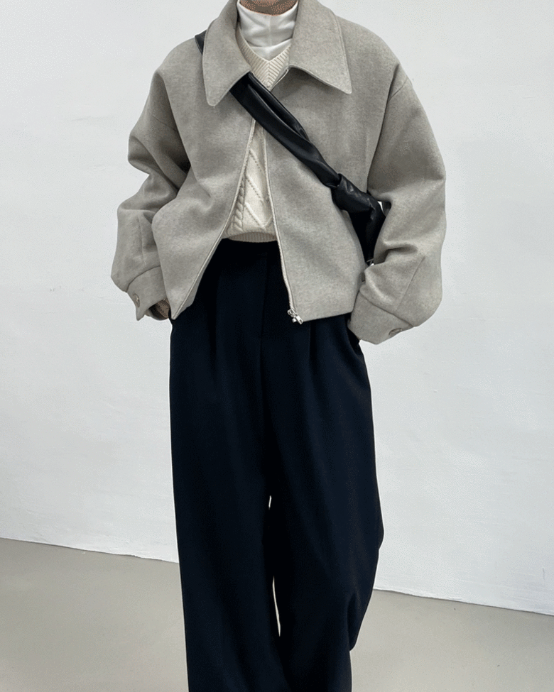 빅카라 헤링본 숏 자켓 (2C)