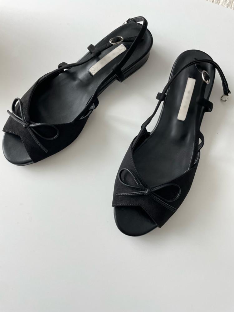 여름 리본 플랫 슬링백 스트랩 샌들