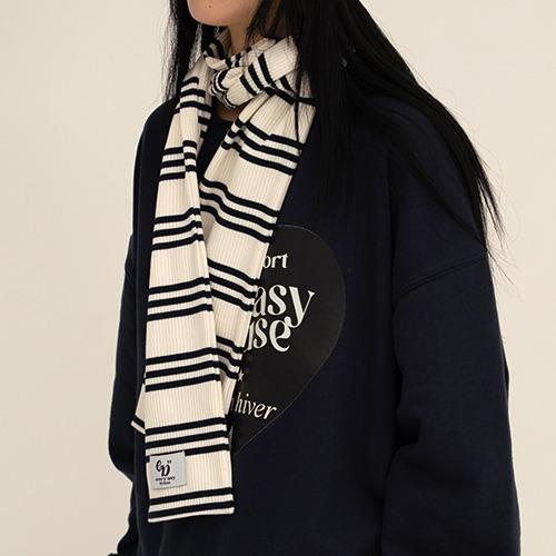 Soft Stripe Muffler - Ivory