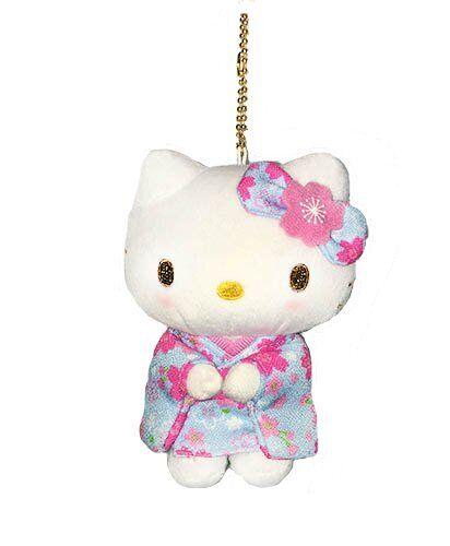 나카지마 코퍼레이션 헬로 키티 사쿠라 기모노 마스코트 라이트 블루