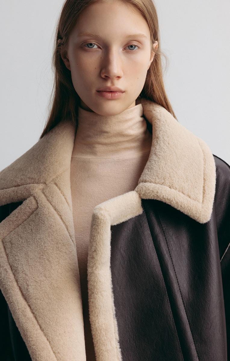 ROSEWOOD REVERSIBLE SHEARLING JACKET (BROWN)