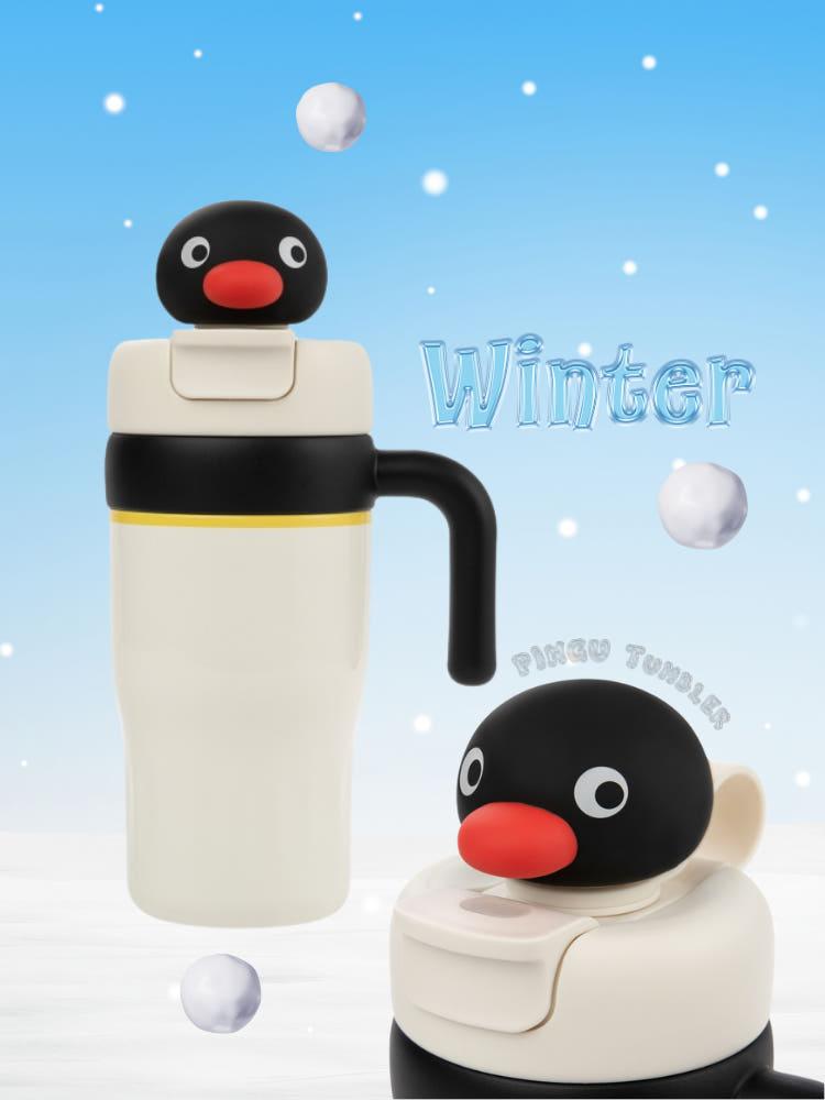 수심 Pingu Tumbler 핑구 손잡이 텀블러 보온 대용량 겨울