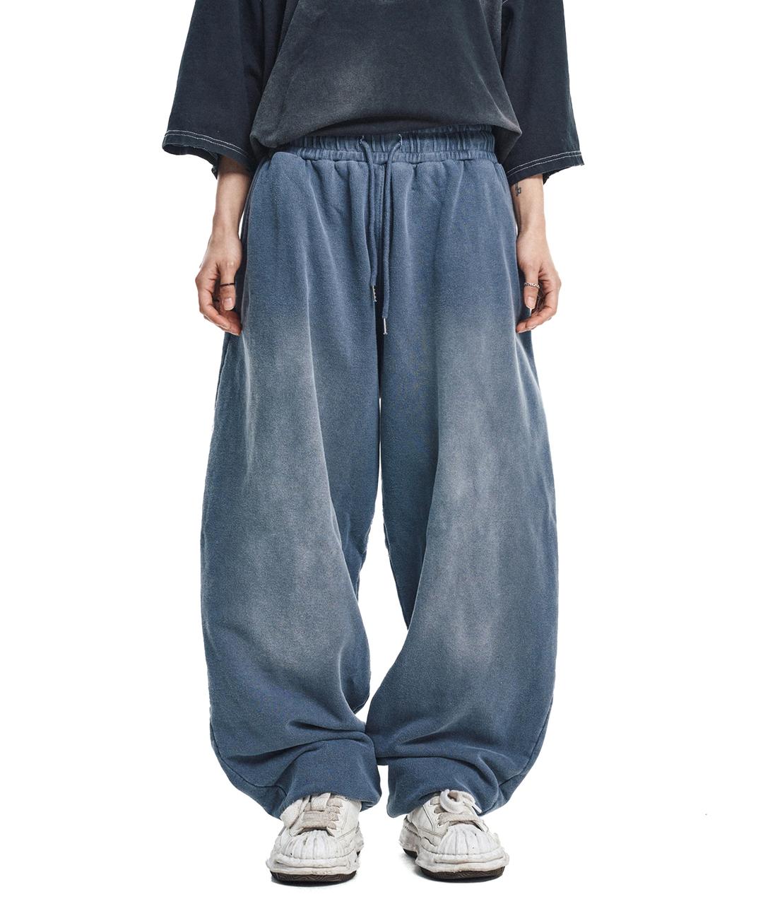 워시드  벌룬 배기 스웨트팬츠 - 네이비