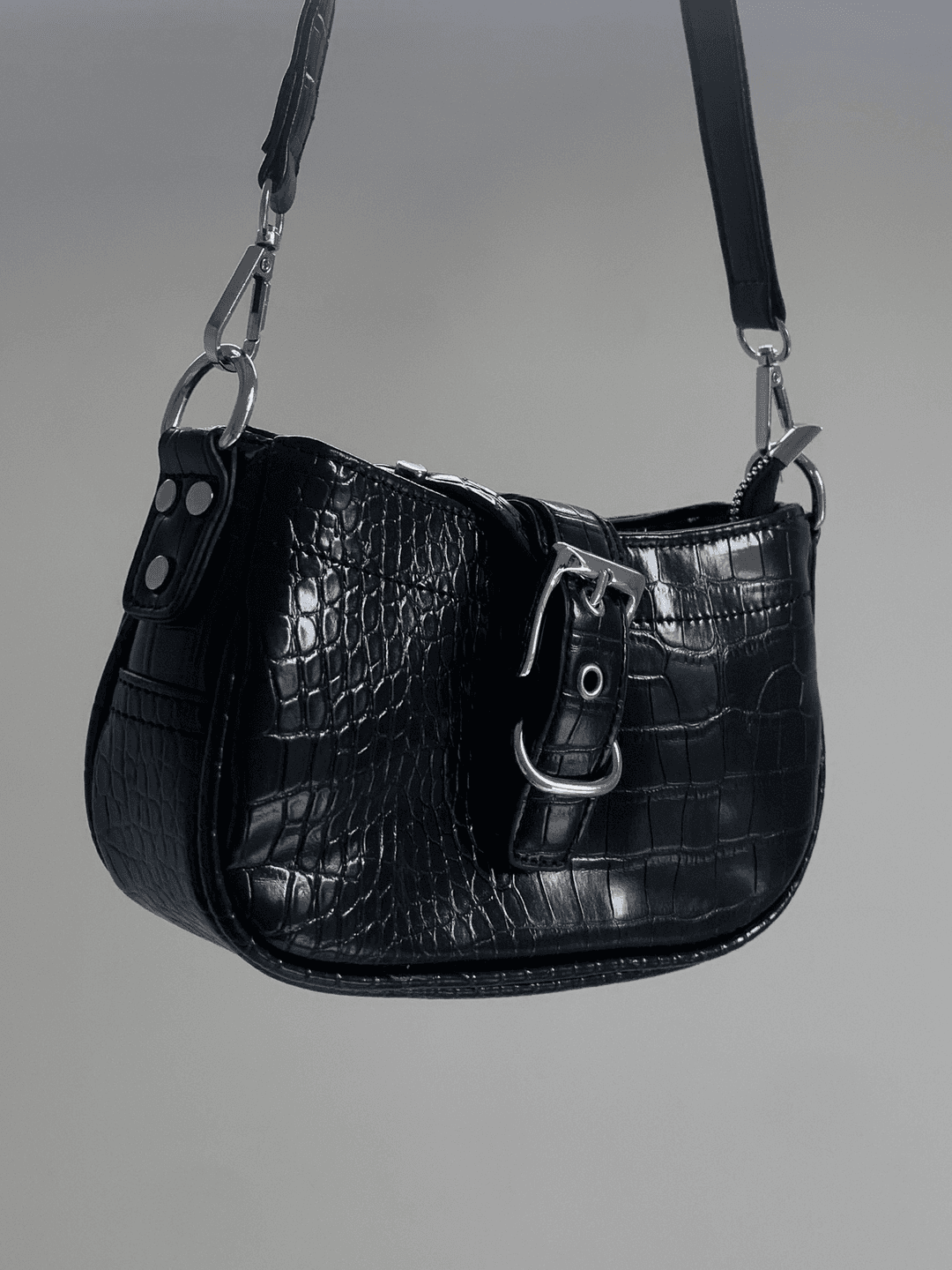 Veria Python Buckle Shoulder Bag