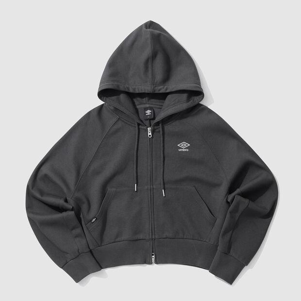 우먼스 루즈 크롭핏 후드집업 다크 차콜(UO122CFT31)