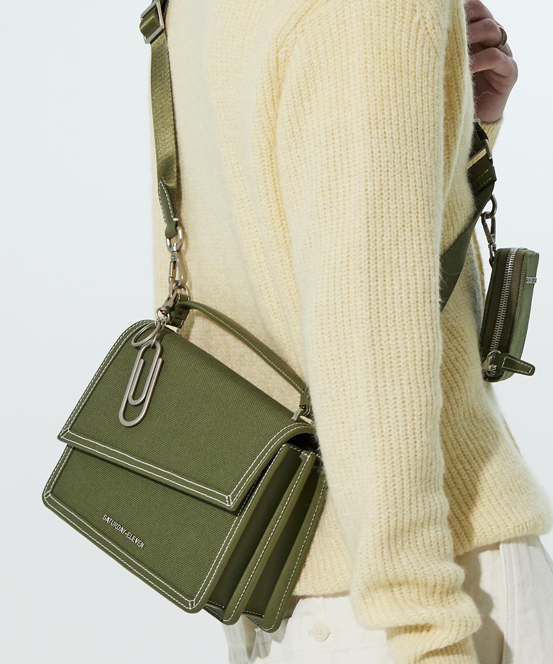 NO.43 HANDLE CROSS BODY BAG _ KHAKI