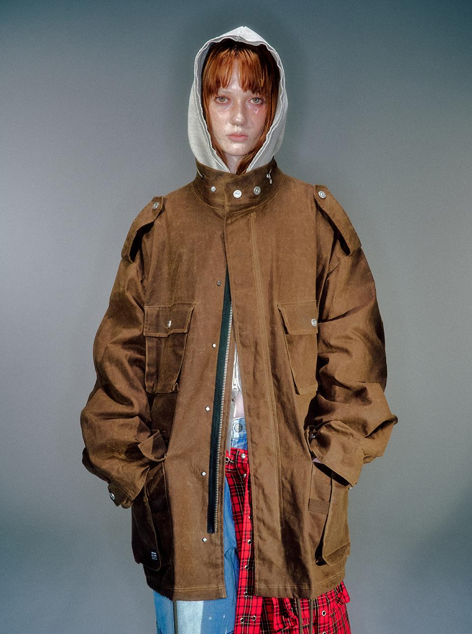 WOMEN BRONER WAXED FIELD JACKET BROWN