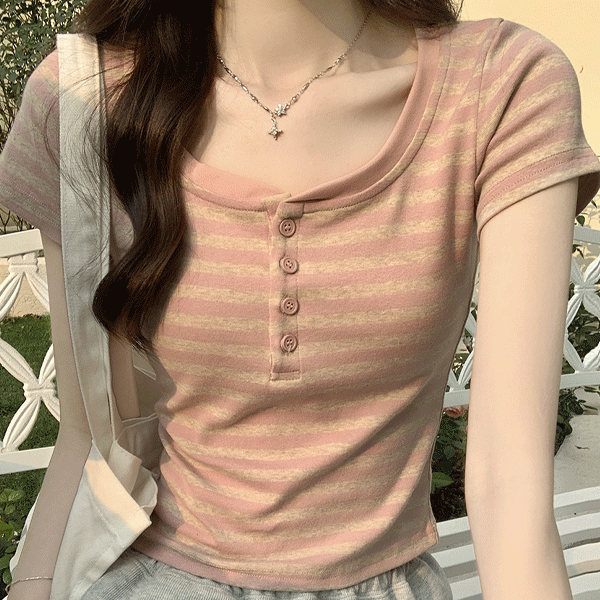 에이크롭 오리노 스프라이트 u넥 반팔 티셔츠