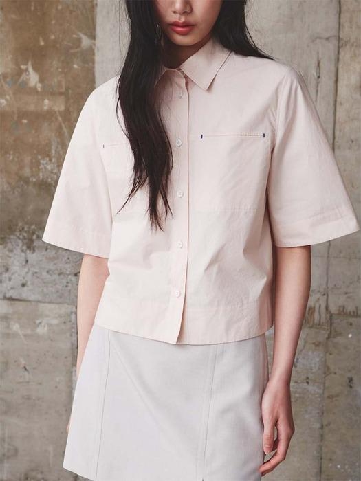 Big Pocket Crop Shirt  Light Pink (KE5360M03X)