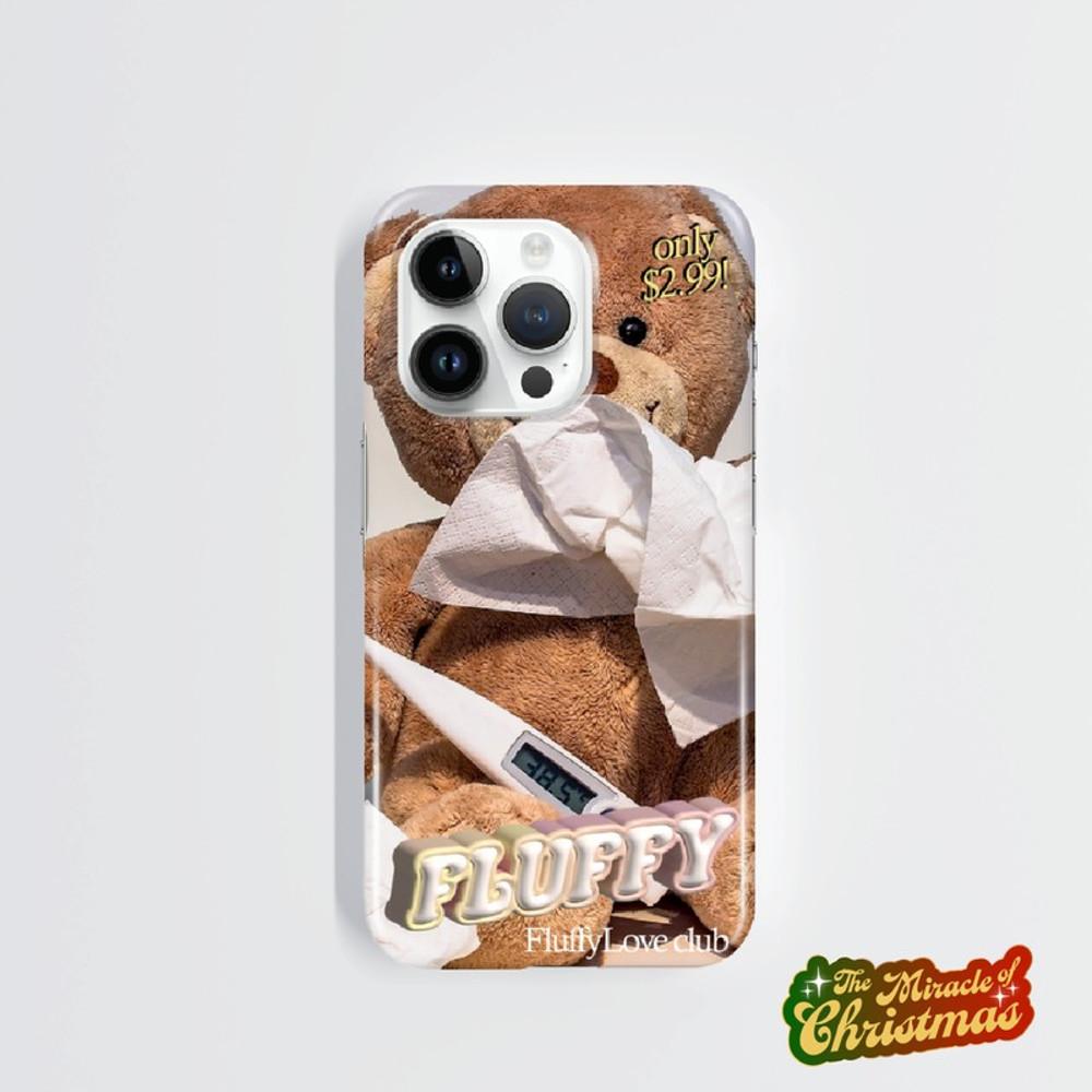 레트로 키치 크리스마스 플러피베어 아이폰 갤럭시 하드 폰케이스