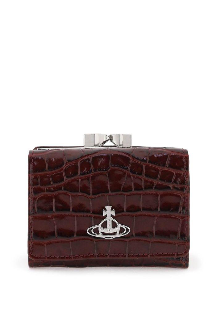 Vivienne westwood croc-embossed leather wallet 51010018L0039PF I401 BURGUNDY
