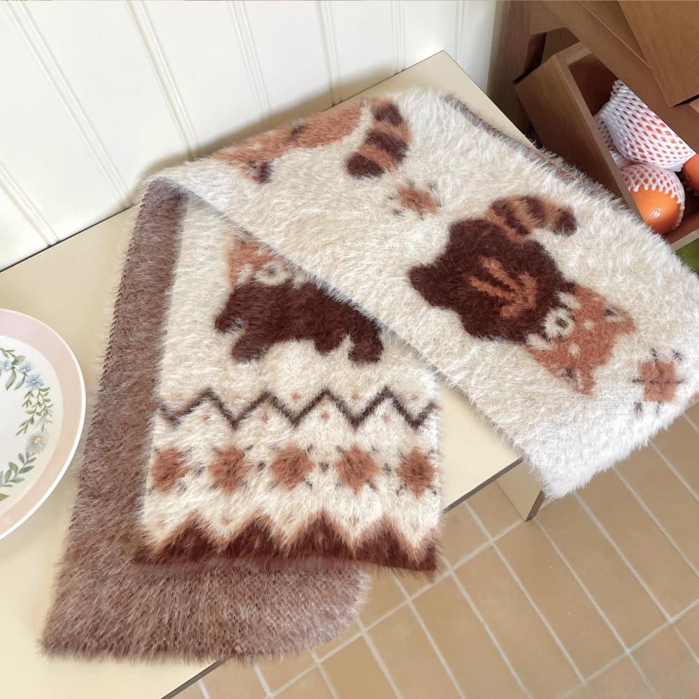수심 Red Panda Muffler 래서판다 머플러 목도리 귀여운 겨울 코디 아이템