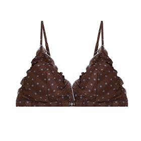 [내추럴하이틴] 도트 체크 브라렛 MOSS BROWN EBBRF4T76M