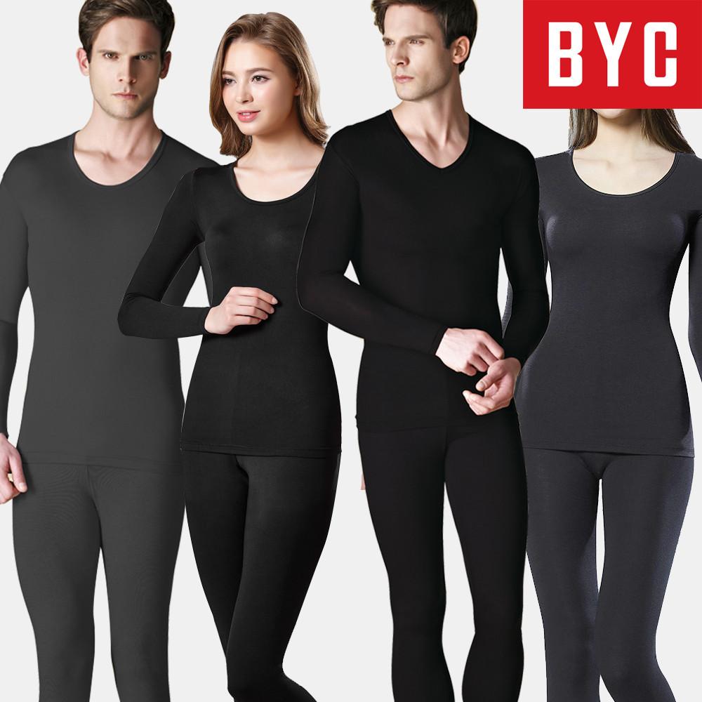 BYC보디히트 텍 얇은 발열 내의 남자 여자 내복 상하 세트 겨울 기모 히트택 대체