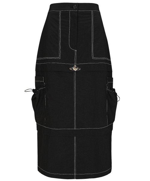 LAYER SKIRT IN BLACK(카고 롱 스커트)