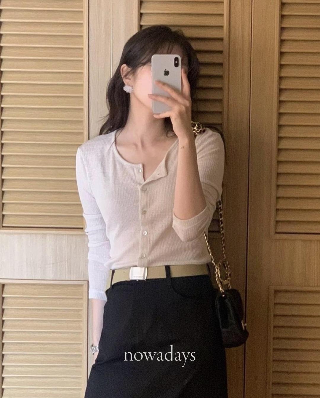 나우어데이즈 objet 오브제 크리미 가디건 썸머 코튼 긴팔 라운드 니트 cd (4col)