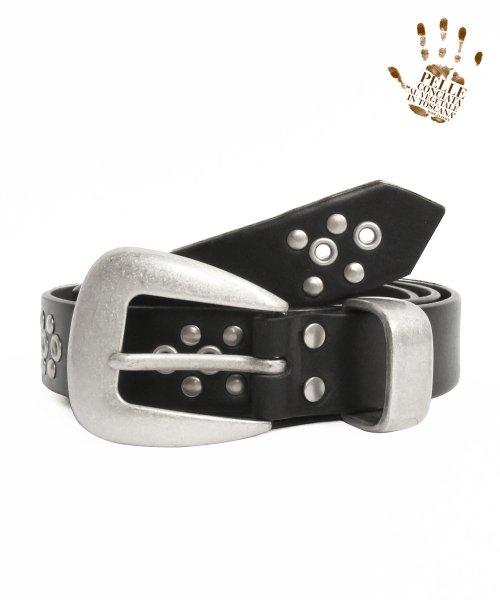 스터드 아일렛 웨스턴 하드레더 벨트
