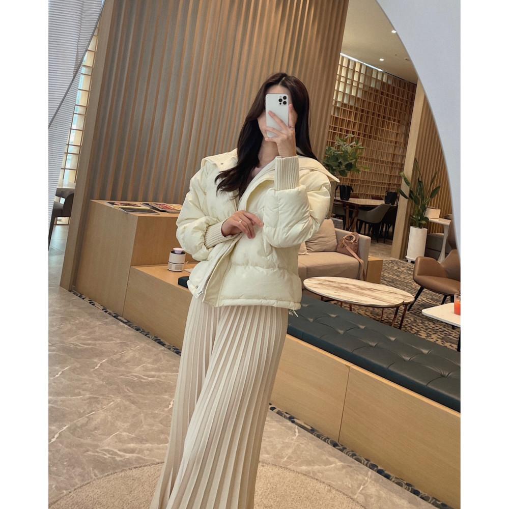 (~11/17 재입고할인)기획 니트 카라 숏 패딩 점퍼