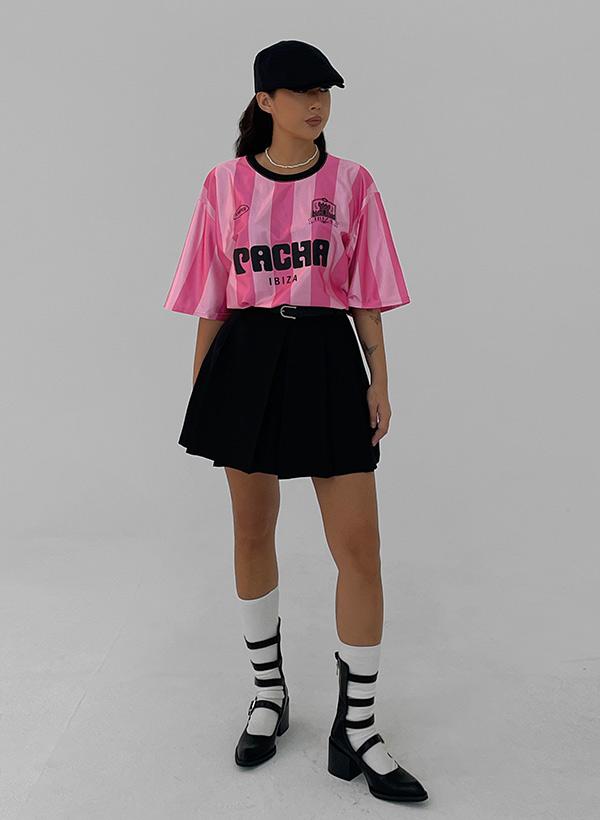 프레피 플리츠 미니 스커트 (벨트세트)