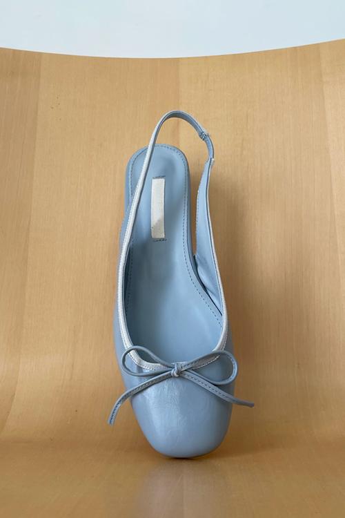 라운드토 리본 슬링백 키튼힐 3cm 3컬러