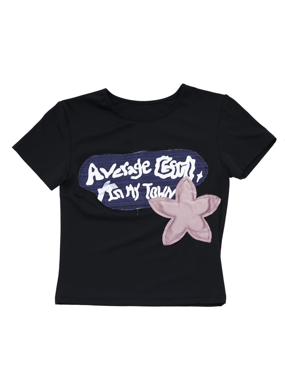 average girl crop T- black