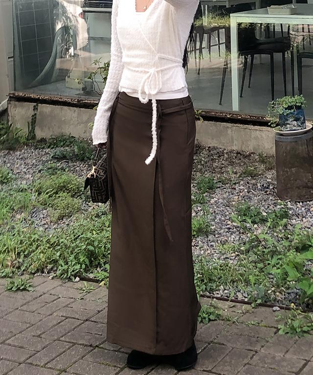 시로 벨르 H라인 스트랩 슬릿 롱 sk (3color)