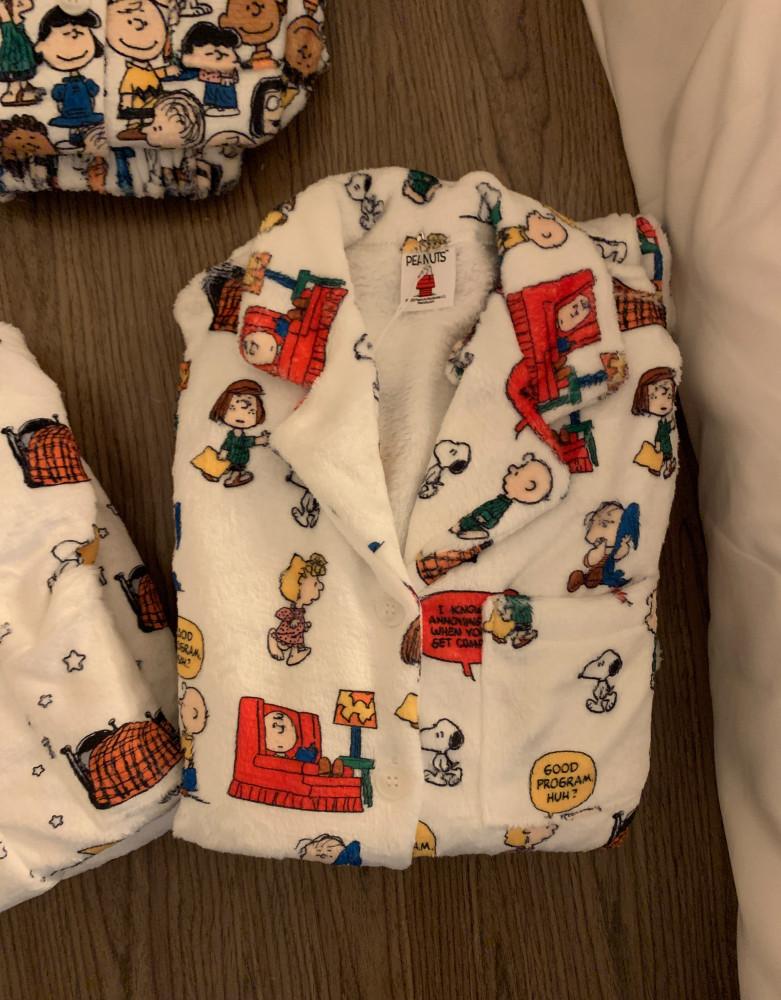 스누피잠옷 두꺼운 수면 극세사잠옷세트 디즈니잠옷 크리스마스 파자마파티