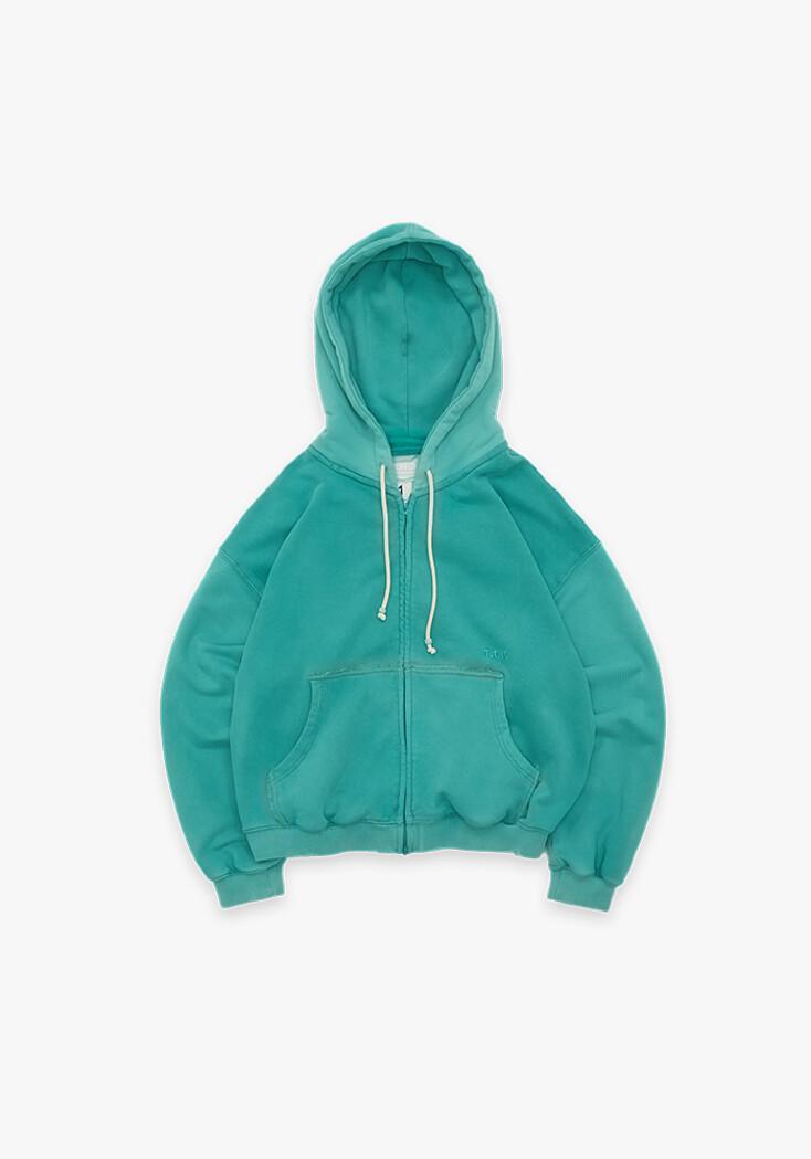 tuewid classic embroidery set up zip-up in turquoise