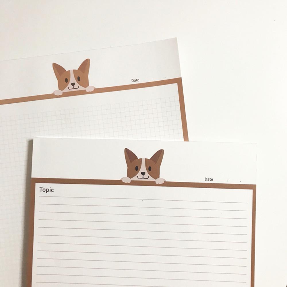 [댕댕이빵댕이] B5 노트패드 왕이불포옥댕댕 / 떡메모지 떡메 공부 필기 모눈 줄눈 대떡메 메모지