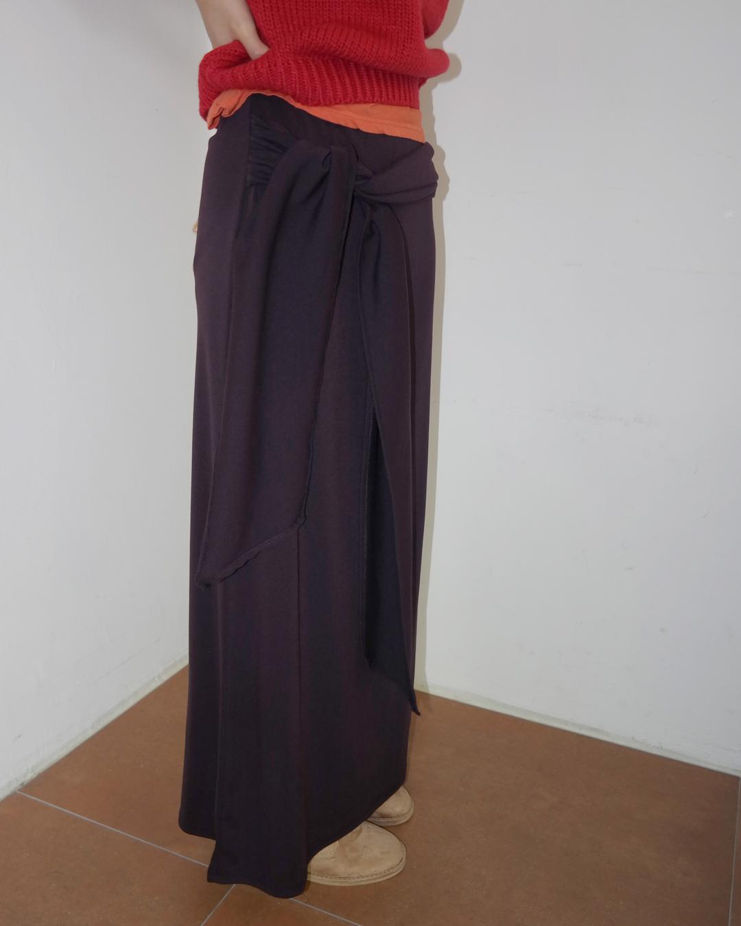 이알알 tie wrap long skirt_deep purple
