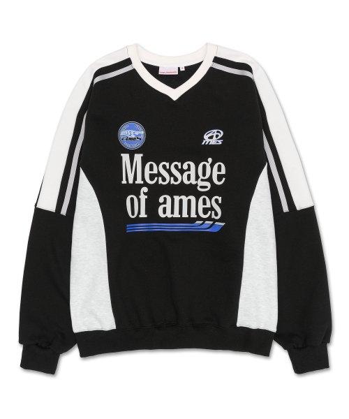 V NECK UNIFORM SWEATSHIRT BLACK