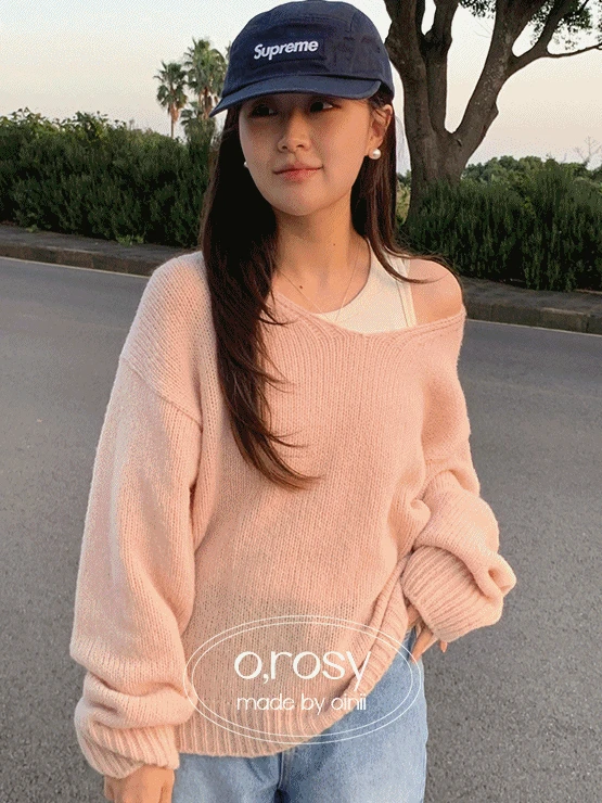 [o,rosy] shampoo knit - 4color