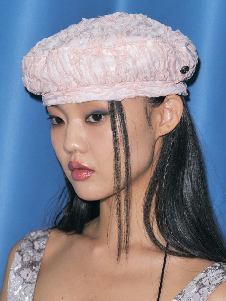 PUFF BERET IN ROSY