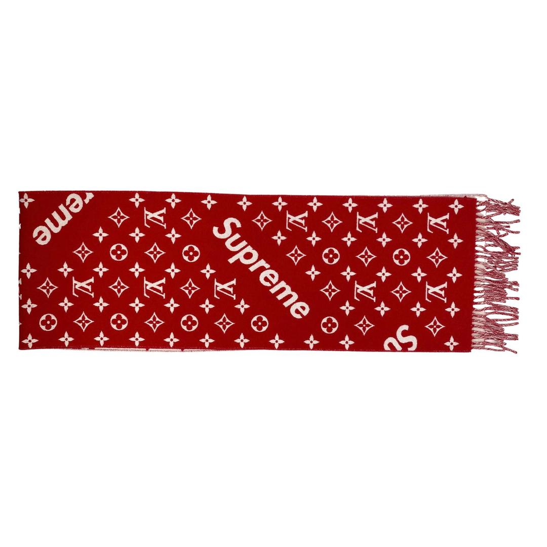 MARKED EU — Louis Vuitton x Supreme Red Monogram Scarf