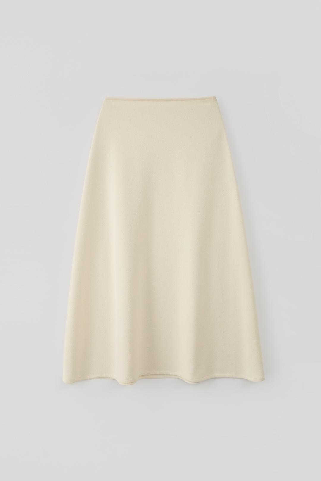 Textured Bias Skirt_Ivory