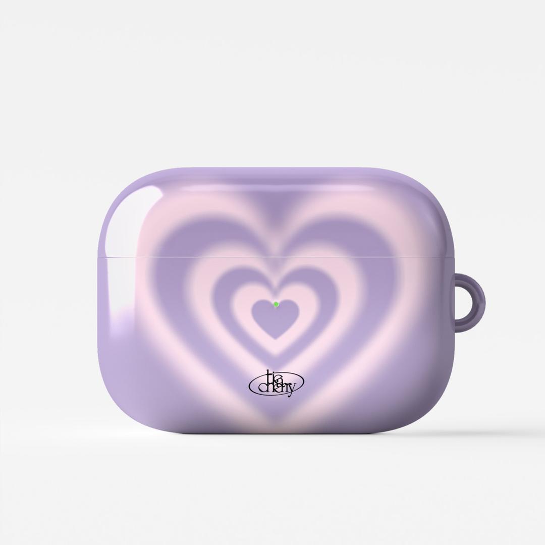 [Heart beam purple] 에어팟 1.2 3 프로 2 하드 유광 케이스