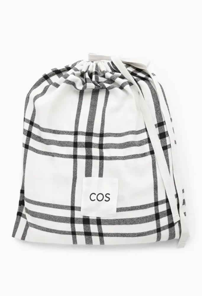 COS CHECKED FLANNEL PAJAMA SET WHITE BLACK 코스 체크 플란넬 파자마 세트 화이트 블랙