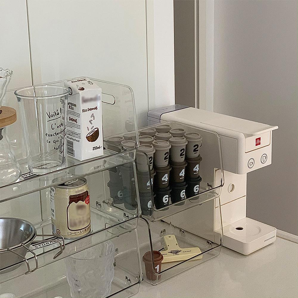 셀렉티드커스텀 투명 주방 양념통정리대 책상 소품 수납 정리함 2단 3단