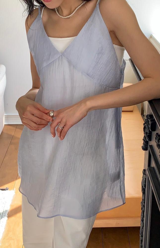 소라당일 US 제니 블라우스 (2color) 어스 슬리브리스 캐미솔 뷔스티에블라우스